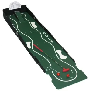 Mini golf putting game set on a green course, available for rent at North Sport Rentals