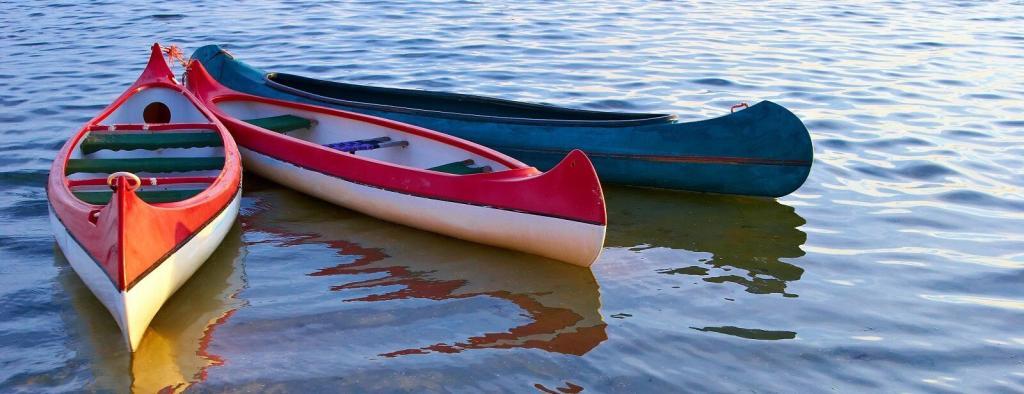 Canoeing on the lake with friends and family in a top-notch quality rental canoe.