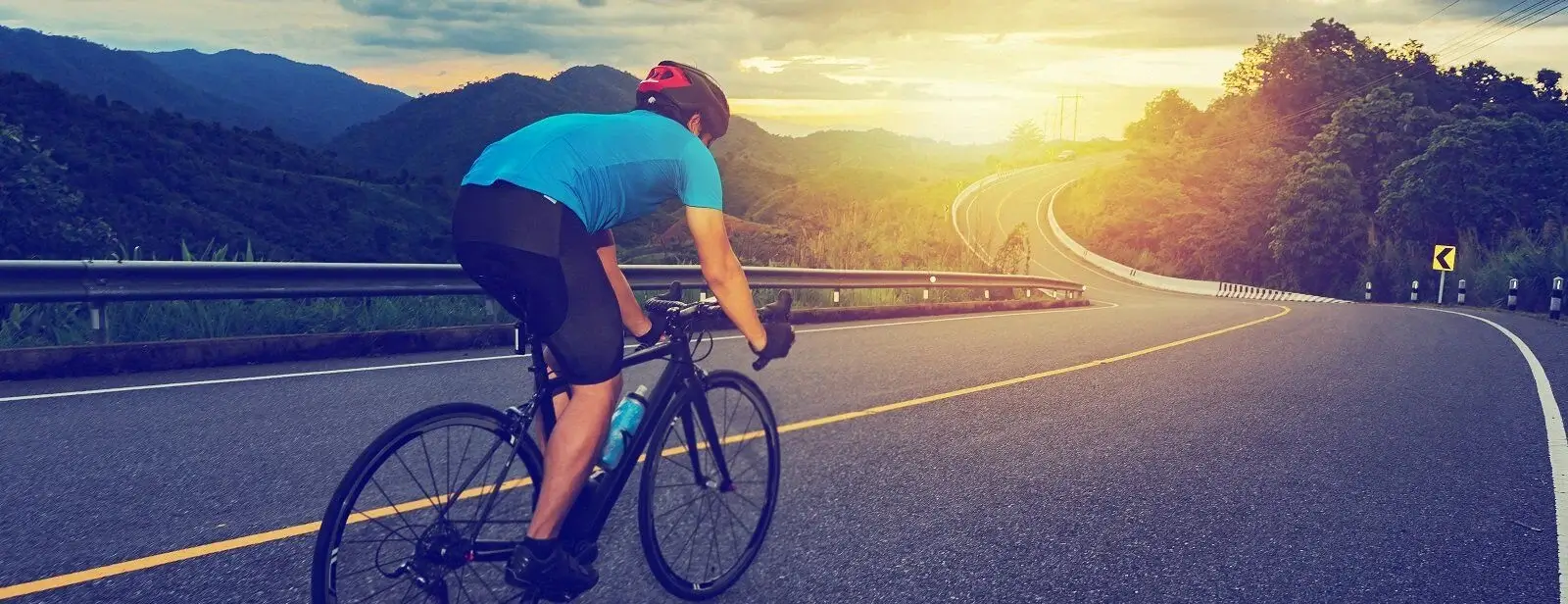 Man riding a road bike in Minnesota