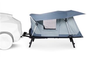 Thule Outset hitch-mounted tent set up on vehicle – North Sport Rentals Minnesota