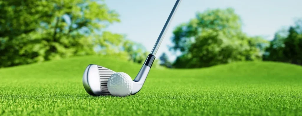 Golfclubs op een groene fairway in Minnesota