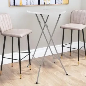 White cocktail table rental for weddings and events in Minnesota