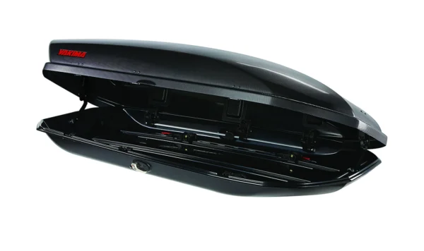 8a5a65e6-0e91-4e8b-9164-6f941047c5df_1296x - North Sport Rentals Open Yakima roof cargo box showing interior mounting rails and crossbars, ready for gear transport.
